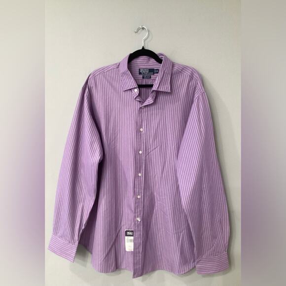 Ralph Lauren Men’s NWT XXL Button Down Purple, Blue & White Shirt - Picture 1 of 4